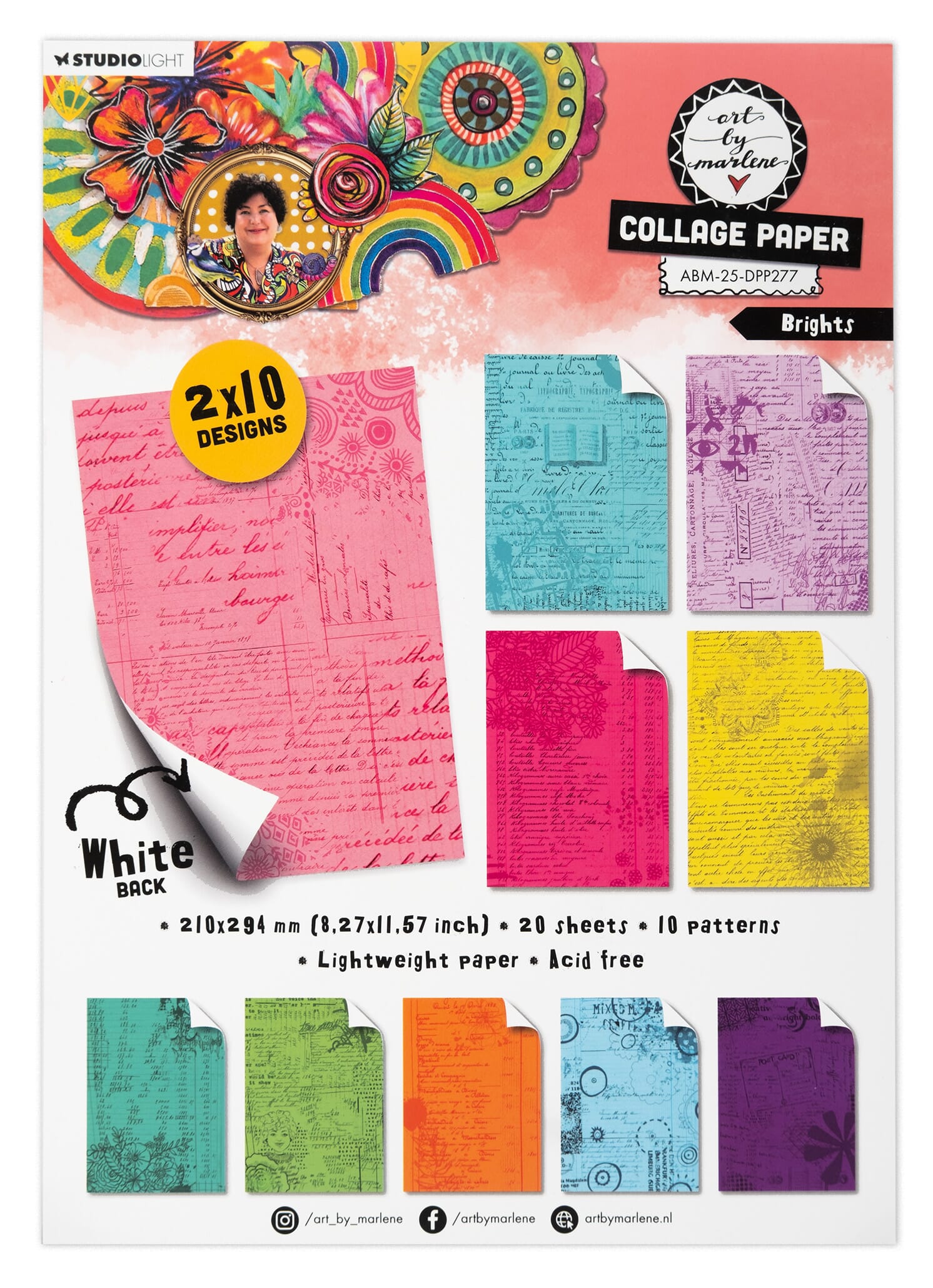 ABM Collage paper Brights Art By Marlene 210x294x8mm 20 SH n - HOBBYLAGERET