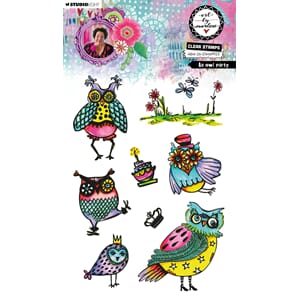 ABM Clear Stamp An owl party Art by Marlene 148x210x3mm 8 Pi