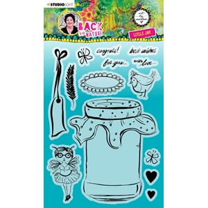 ABM Clear Stamp Little Jar Back To Nature 148x210x3mm 13 PC