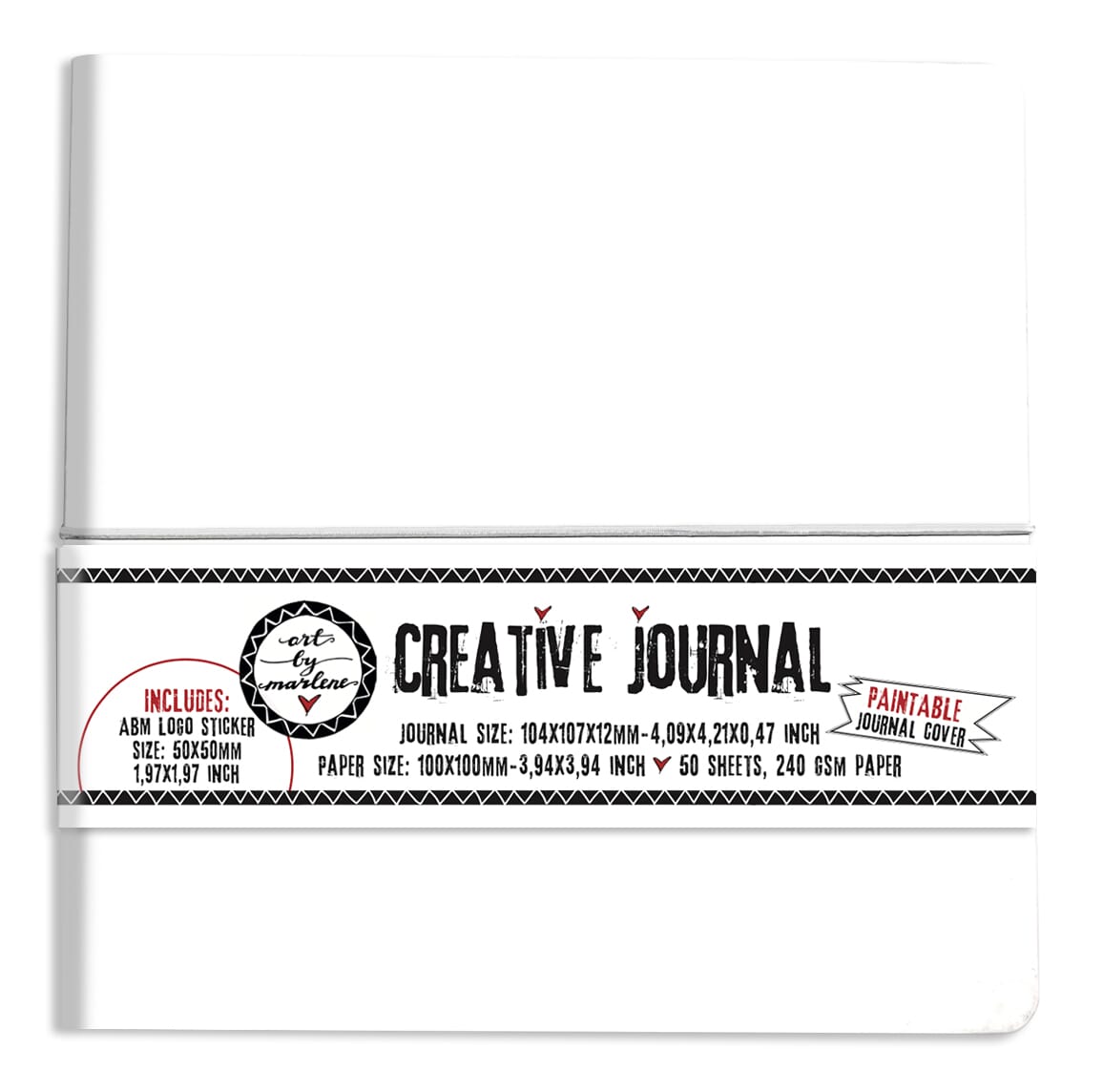 ABM Creative Journal All white, with seperate - HOBBYLAGERET
