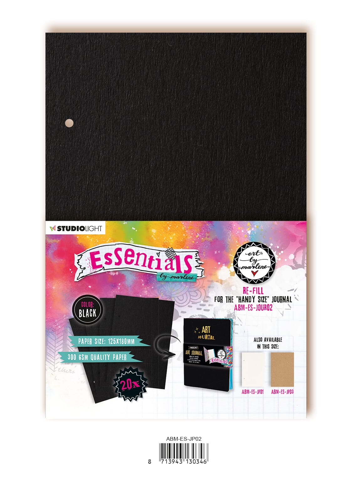 ABM Journal pages For ABMESJOUR02 black Essentials 125x180 HOBBYLAGERET