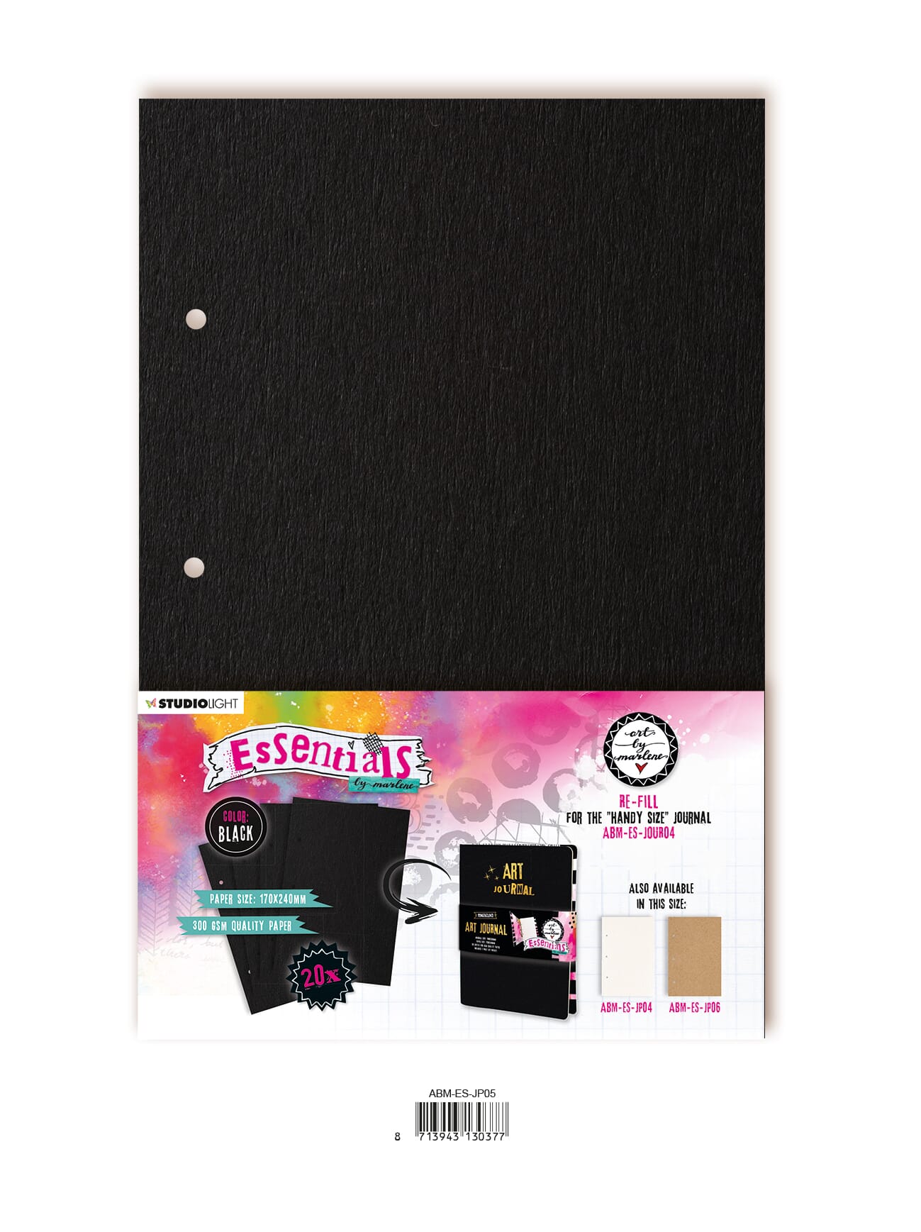 ABM Journal pages For ABM-ES-JOUR04 black Essentials 170x240 - HOBBYLAGERET