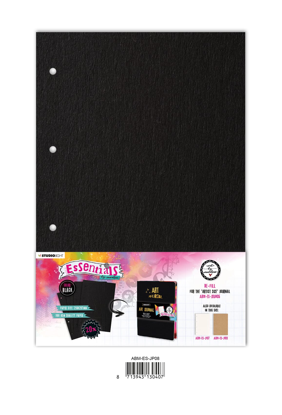 ABM Journal pages For ABMESJOUR05 black Essentials 210x297 HOBBYLAGERET