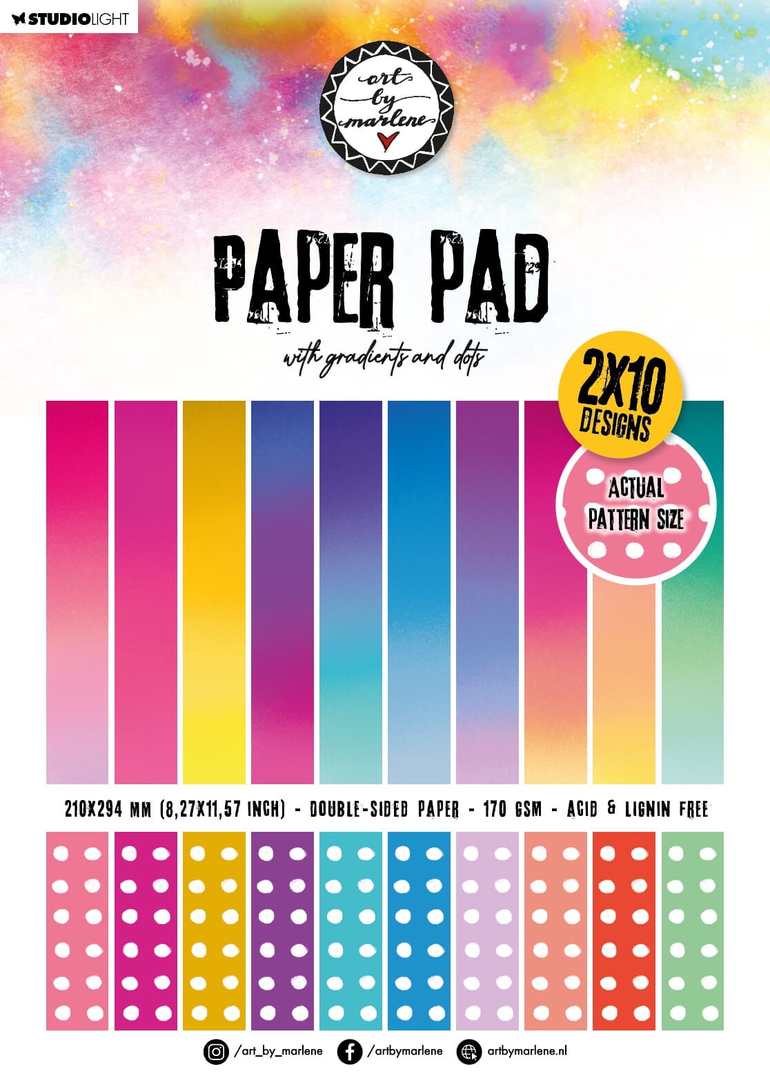 ABM Pattern Paper Pad Gradients and dots Esse - HOBBYLAGERET