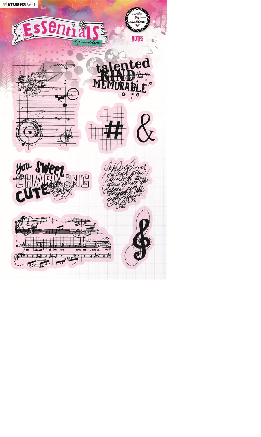 ABM Clear Stamp Notes Essentials 265x153x3mm 8 PC nr.503 HOBBYLAGERET