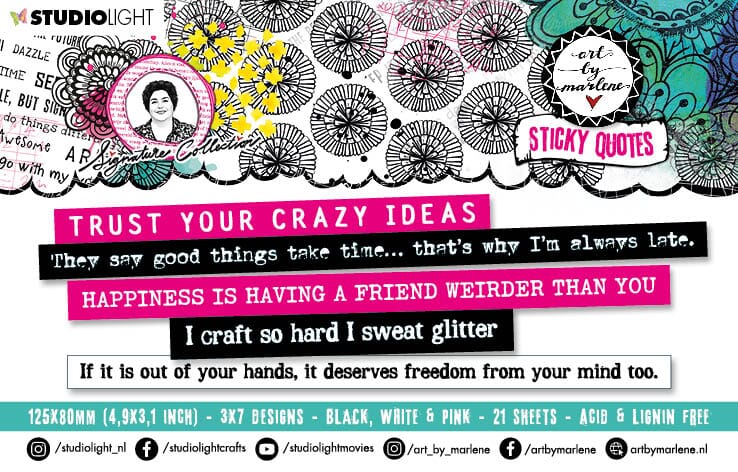 ABM Sticker block Sticky Quotes Signatur - HOBBYLAGERET