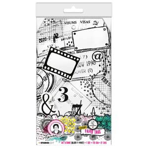 ABM Paper Tags Black and white  prints Signa