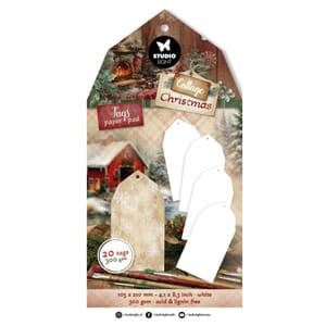 Studio Light Cottage Christmas Tag Paper Pad White (SL-CC-TA