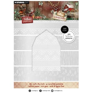 Studio Light Cottage Christmas A5 Vellum Paper Pad Backgroun