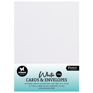 Studio Light Cards & Envelopes 5x7 Inch White (10/10pcs) (SL