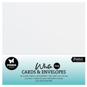 Studio Light Cards & Envelopes 6x6 Inch White (10/10pcs) (SL