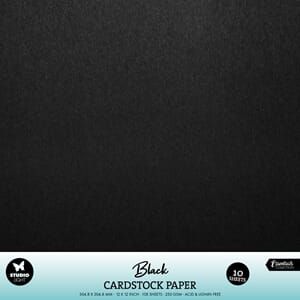 Studio Light Black 12x12 Inch Cardstock Paper (10pcs) (SL-CO