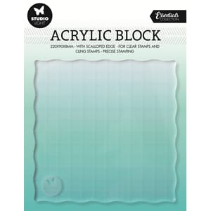 SL Acrylic stamp block for clear and cling stamps with grid