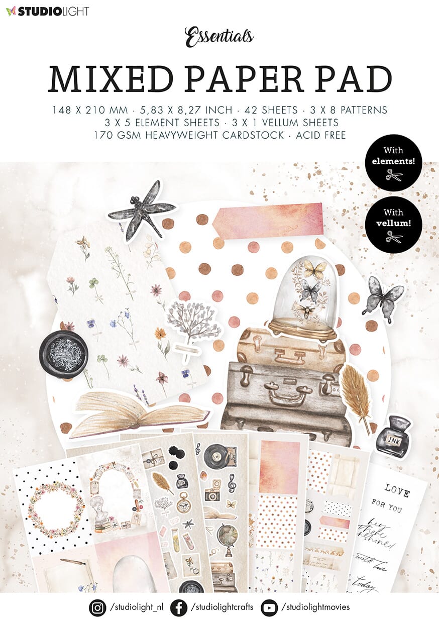 SL Mixed Paper Pad Pattern paper Essentials 148x210x9mm 42 S - HOBBYLAGERET