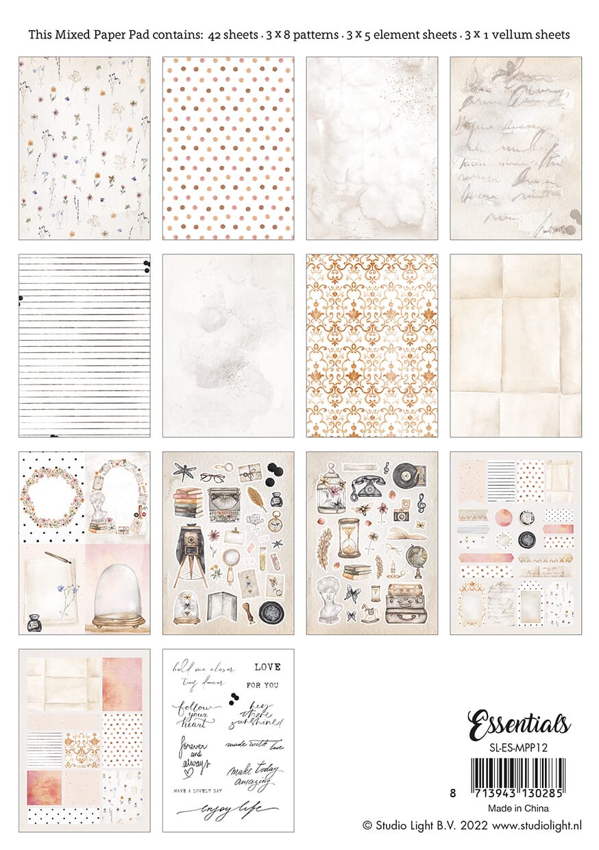 SL Mixed Paper Pad Pattern paper Essentials 148x210x9mm 42 S - HOBBYLAGERET
