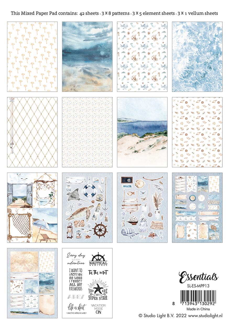 SL Mixed Paper Pad Pattern paper Essentials 148x210x9mm 42 S - HOBBYLAGERET