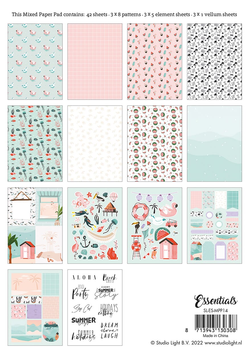 SL Mixed Paper Pad Pattern paper Essentials 148x210x9mm 42 S - HOBBYLAGERET