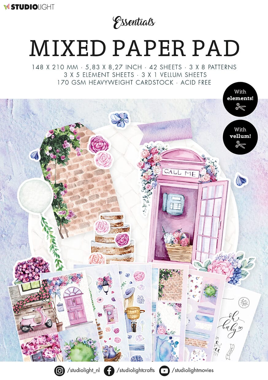 SL Mixed Paper Pad Pattern paper Essentials 148x210x9mm 42 S - HOBBYLAGERET