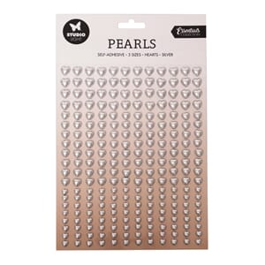 SL Self-adhesive Pearls Silver hearts Essentials 140x230x4mm