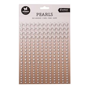 SL Self-adhesive Pearls Silver stars Essentials 140x230x4mm