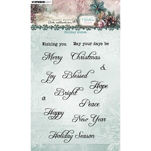 Studio Light Christmas Blush Clear Stamp Holiday Wishes (JMA