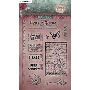 JMA Clear Stamp Vintage tickets Inner Peace 148x210x3mm 13 P