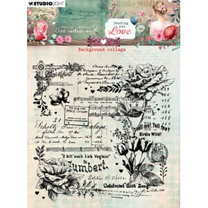 JMA Clear stamps Background collage Sending You Love 129x129