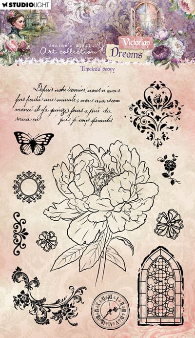 JMA Clear Stamp Timeless peony Victorian Dreams 135x195x3mm SL-JMA-VD-STAMP610.jpg