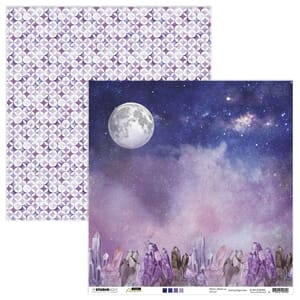 SL Scrap paper Purple night skies Moon Flower Collection 304