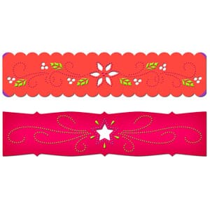 Poinsettia & Stars Border