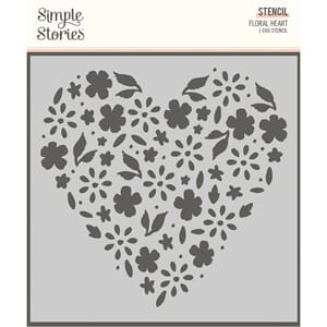 "Simple Stories Happy Hearts Stencil Floral Heart (16924)
Ha