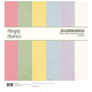 Simple Stories Simple Vintage Meadow Flowers 12x12 Inch Vint