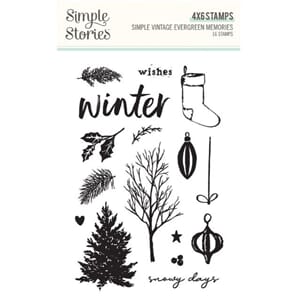 Simple Stories Simple Vintage Evergreen Memories Stamps (278