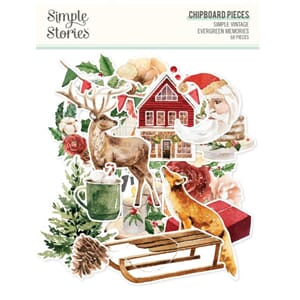 Simple Stories Simple Vintage Evergreen Memories Chipboard P