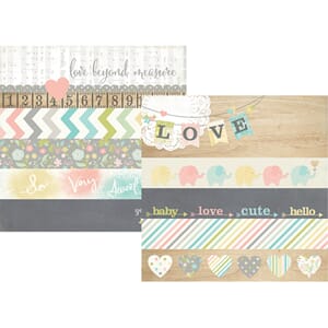 Hello Baby - 2x12 Borders & 4x12 Title Strip Elements, 25 ar