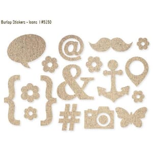 DIY -  Burlap Stickers - Icons