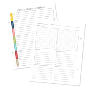 Life Documented - Life Documented Planning Inserts
