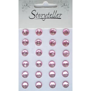 Bling, rund 8mm lys rosa