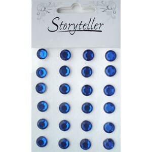 Bling, rund 8mm mørk blå