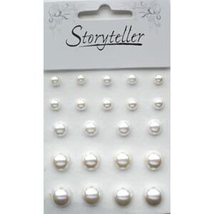 Assorterte halvperler, krem-