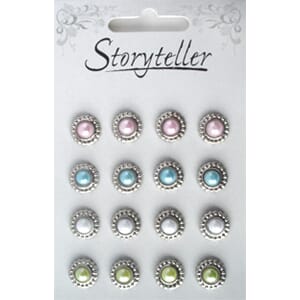 Brads, sølv medaljong, pastell