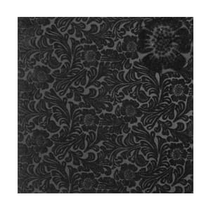 Håndlaget papir, svart med fløyelsblomster, 25 ark