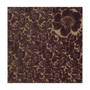 Håndlaget papir, brun med fløyelsblomster, 25 ark