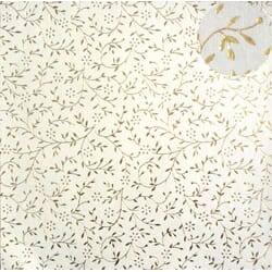 Håndlaget papir, krem med gull daisy, 25 ark