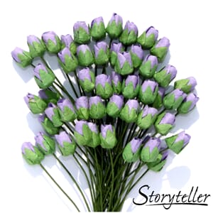 4mm roseknopp, lilla