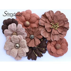 8 Ass blomster m senter, Brun