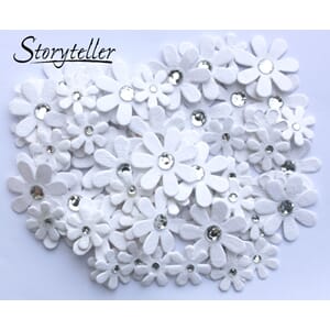 80 Daisy m bling, hvit