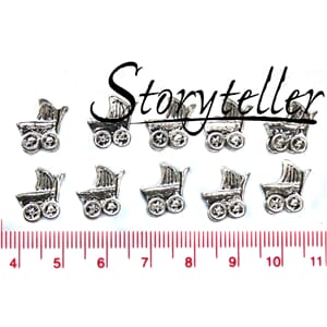 barnevogn, 10stk sølv, metall