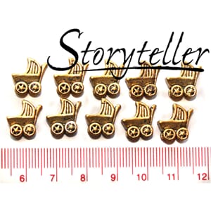 barnevogn, 10stk antikk gull, metall