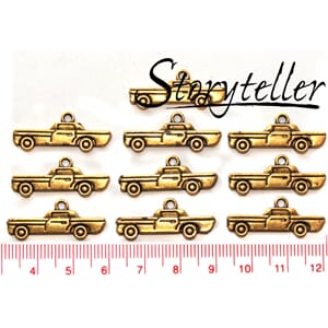 cadillac, 10stk antikk gull, metall